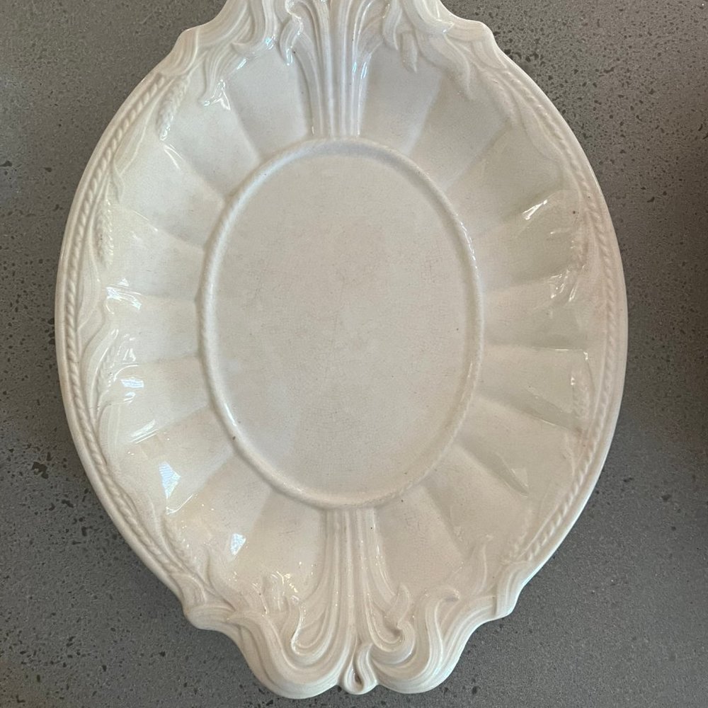 Antique Ironstone Elsmore & Forster Ceres Wheat Tureen Underplate Platter